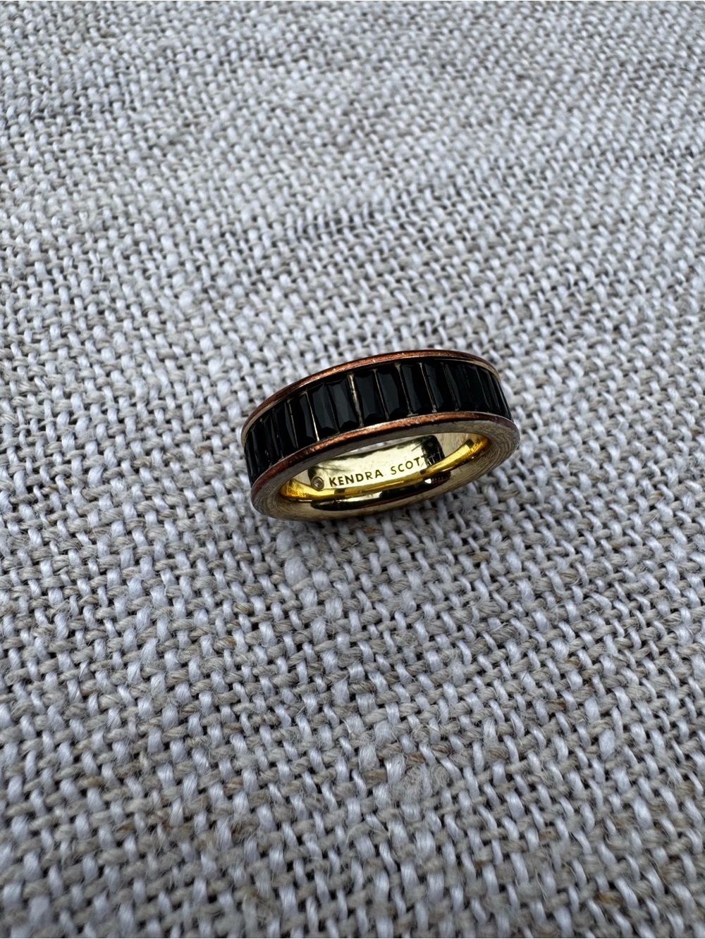 Kendra Scott Gold Ring with Black gem Inlay - Picture 3 of 7